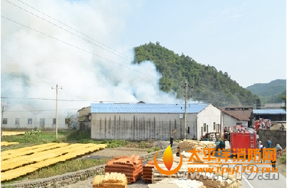 湖州吉安县一木粉厂起火