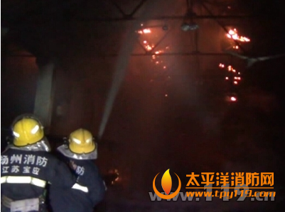 扬州一工程公司车间大火