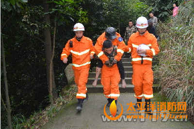 重庆老人被困山中消防救援