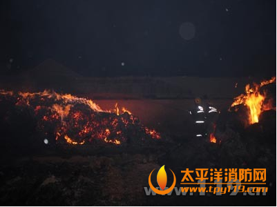 吉林通化一村庄柴草垛起火