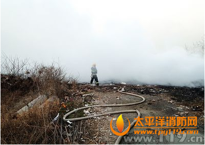 泰州靖江长阳钢铁厂附近树林大火
