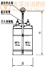 双排钢瓶侧视图