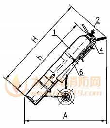 推车贮压式二氧化碳灭火器外形图