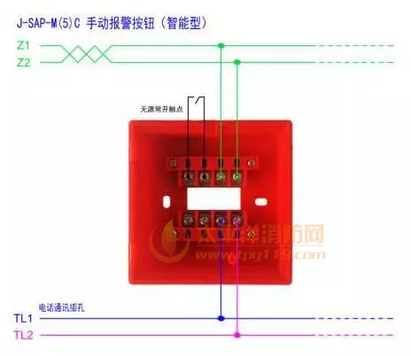 营口新山鹰J-SAP-M(5)C手动报警按钮接线图